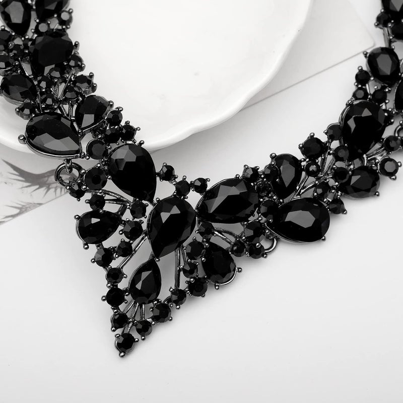 CSY 4 Pcs/Set Austrian Crystal Necklace Earrings Bracelet Ring Bridal Jewelry Sets for Brides Wedding Party Costume Accessories Gifts for Women - Image 5